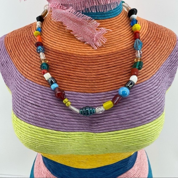 Glass Multi Color Necklace - Picture 1 of 6